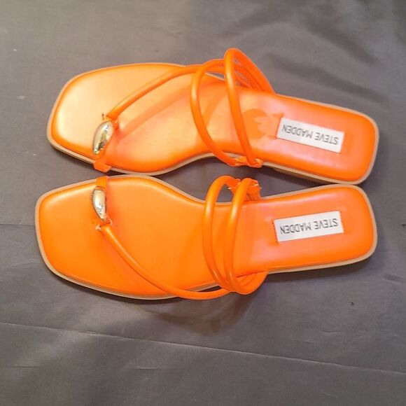BRAND NEW STEVE MADDEN VIBANT ORANGE WOMENS SANDAL S - Picture 6 of 16